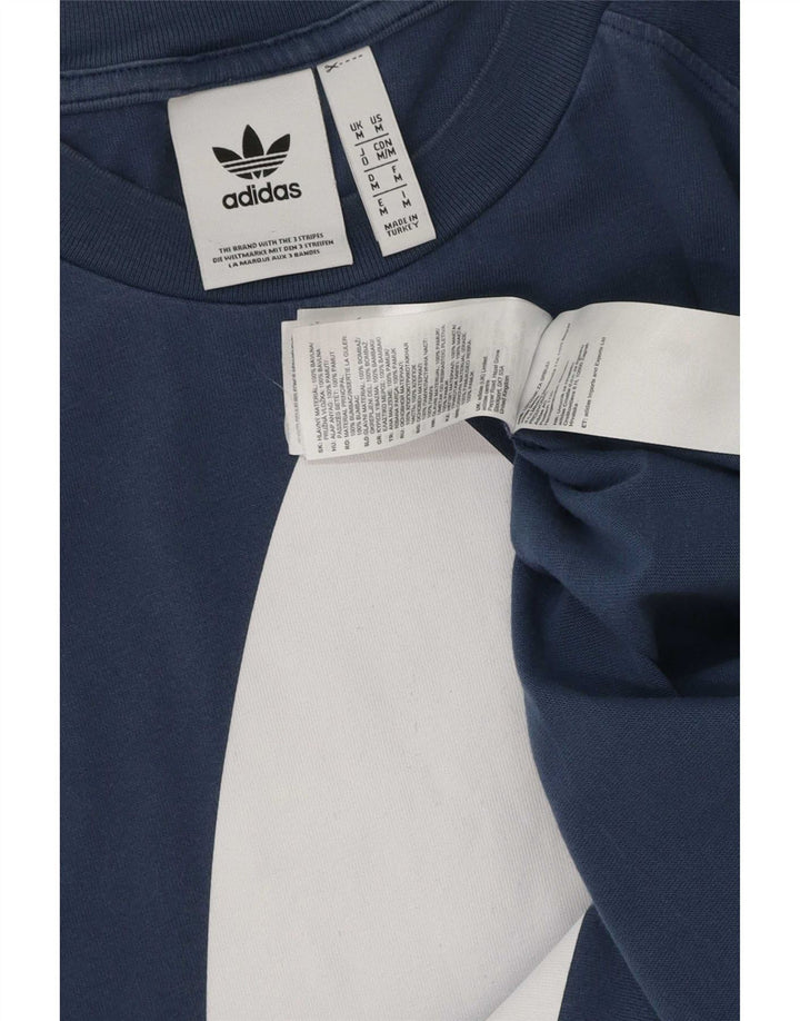 Adidas Mens Graphic T-Shirt Top Medium Blue Cotton