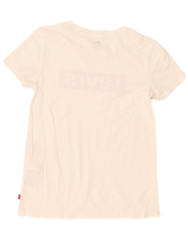 T-shirt grafica da donna Levi's Top UK 2 2XS cotone bianco