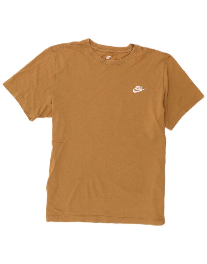 Nike Mens T-Shirt Top Medium Beige Cotton
