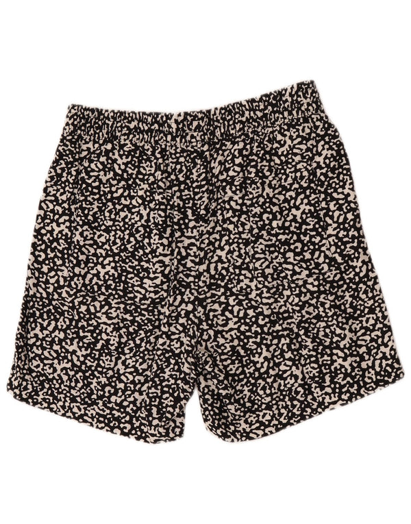Marks & Spencer Womens Casual Shorts UK 12 Medium W32 Black Animal Print
