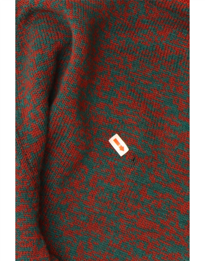 VINTAGE Mens V-Neck Jumper Sweater Medium Red Flecked