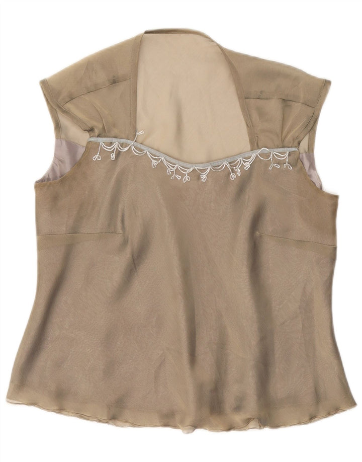 JOHN BENTLEY Womens Sleeveless Blouse Top UK 16 Large Green Polyester