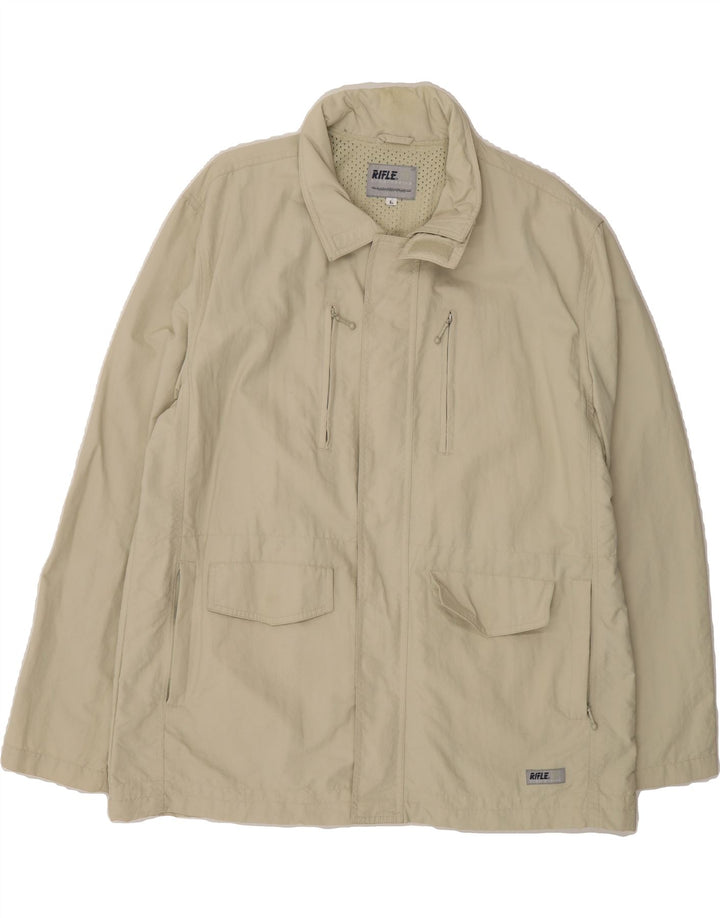 RIFLE Mens Utility Jacket UK 40 Large Beige Polyester Vintage Rifle and Second-Hand Rifle from Messina Hembry 