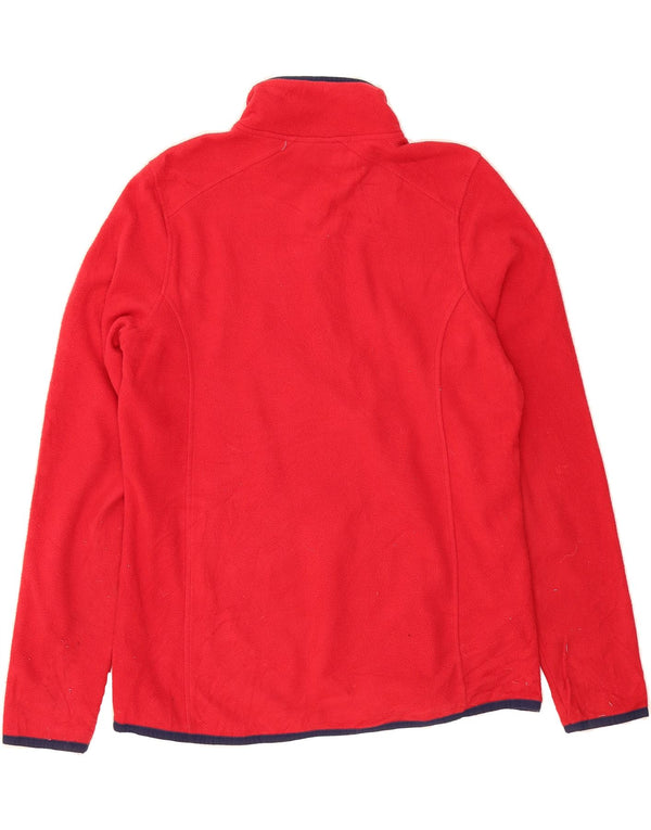 L.L.BEAN Mens Zip Neck Fleece Jumper Small Red Polyester