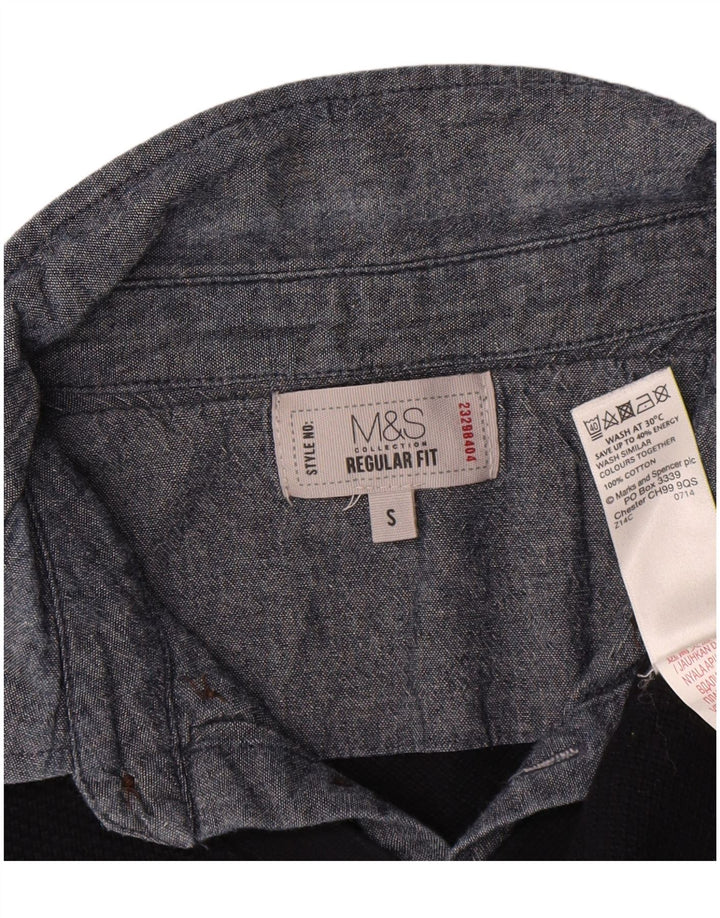 Marks & Spencer Mens Regular Fit Polo Neck Jumper Sweater Small Navy Blue