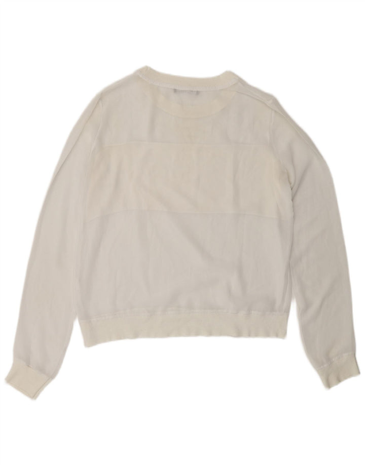 Felpa Zara Donna Maglione UK 10 Small Bianca