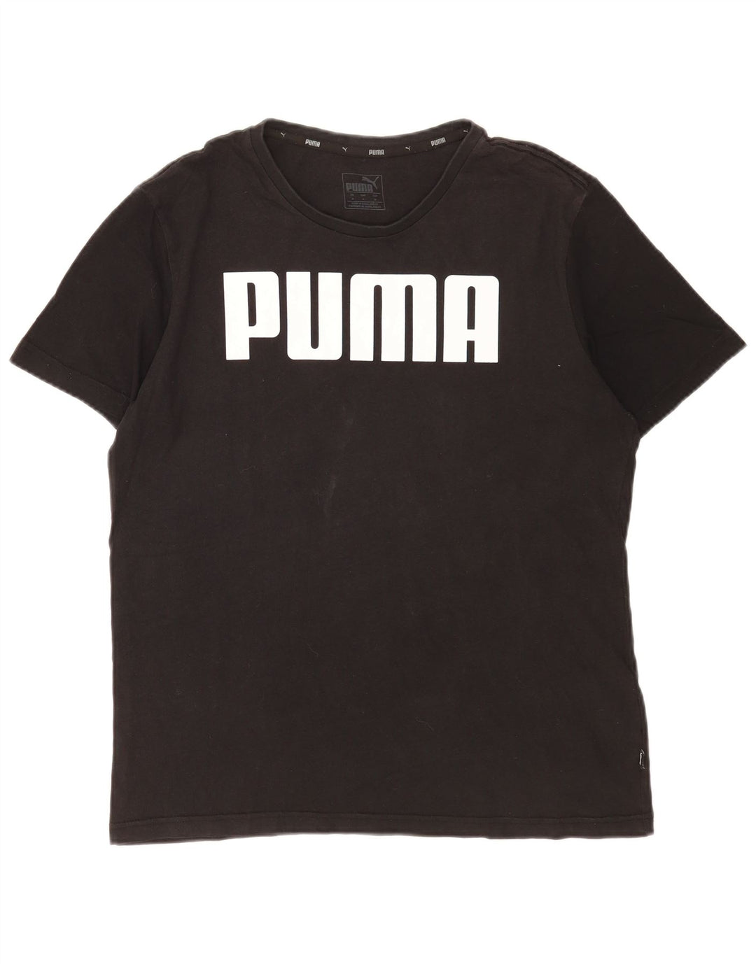 Puma Mens Graphic T-Shirt Top Medium Black Cotton