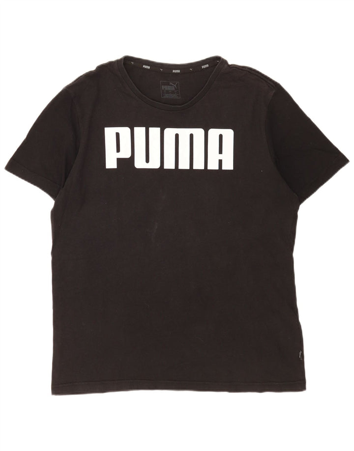 Puma Mens Graphic T-Shirt Top Medium Black Cotton