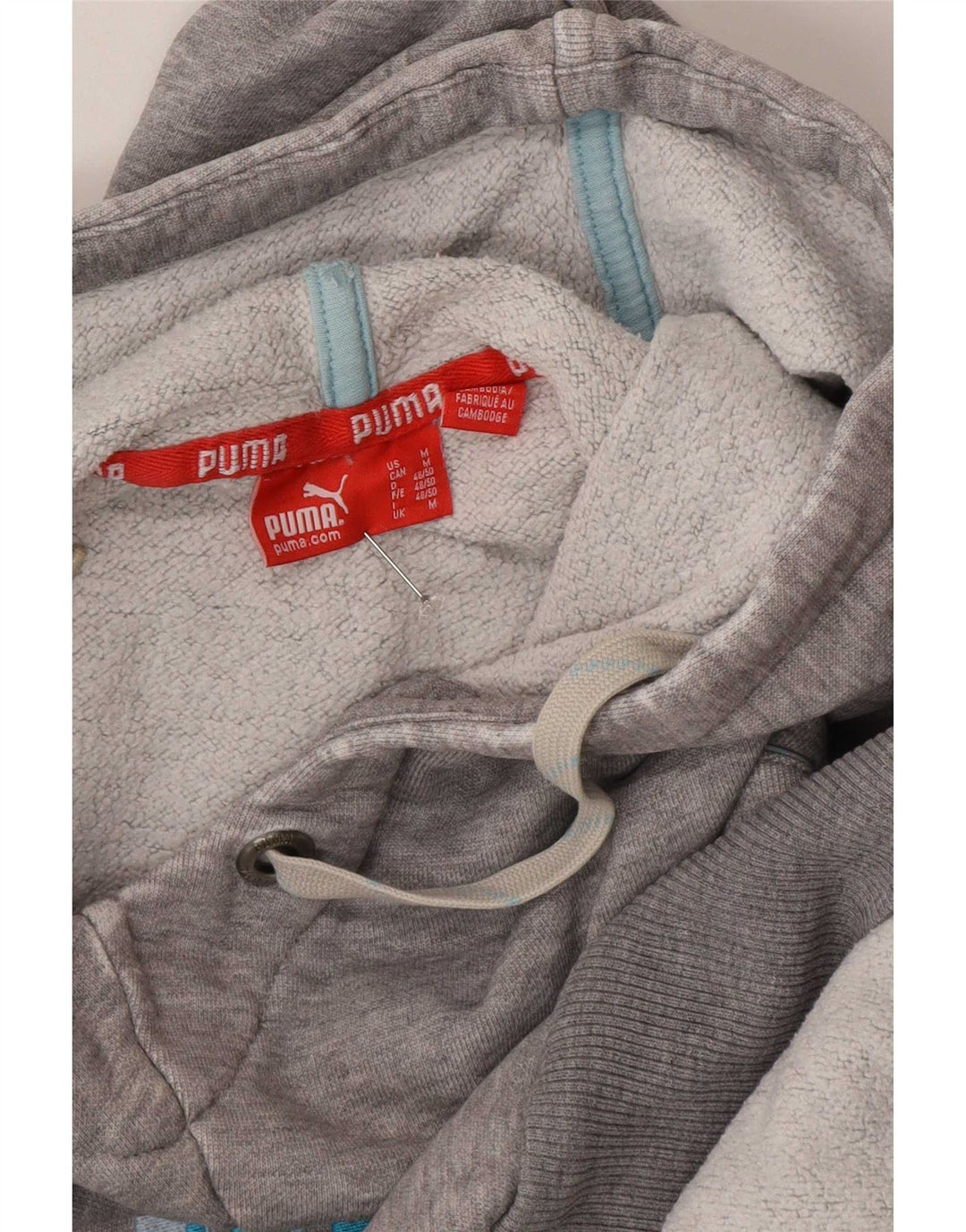 Puma Mens Graphic Hoodie Jumper Medium Grey Flecked