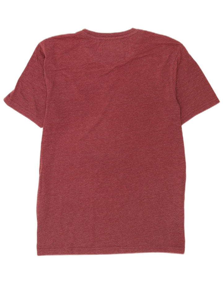 Lyle & Scott Męski T-shirt Top, duży, bordowy poliester