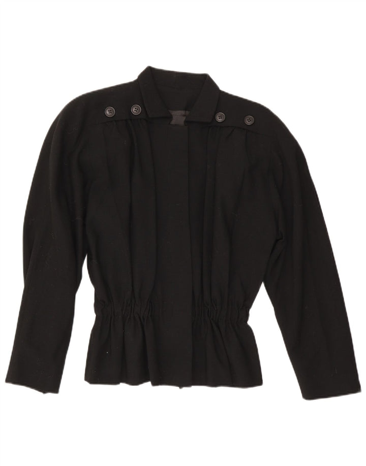 Erreuno Damen Blazer Jacke EU 40 Mittelschwarze Wolle