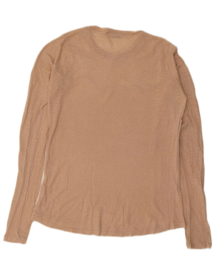 Zara Damen Top Langarm UK 10 Small Beige