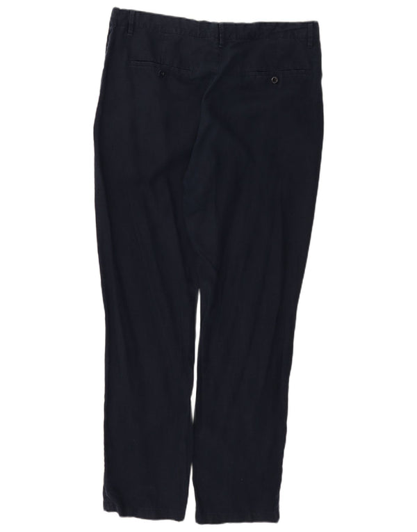 Gant Mens Relaxed Fit Chino Trousers Large W36 L31 Navy Blue Linen