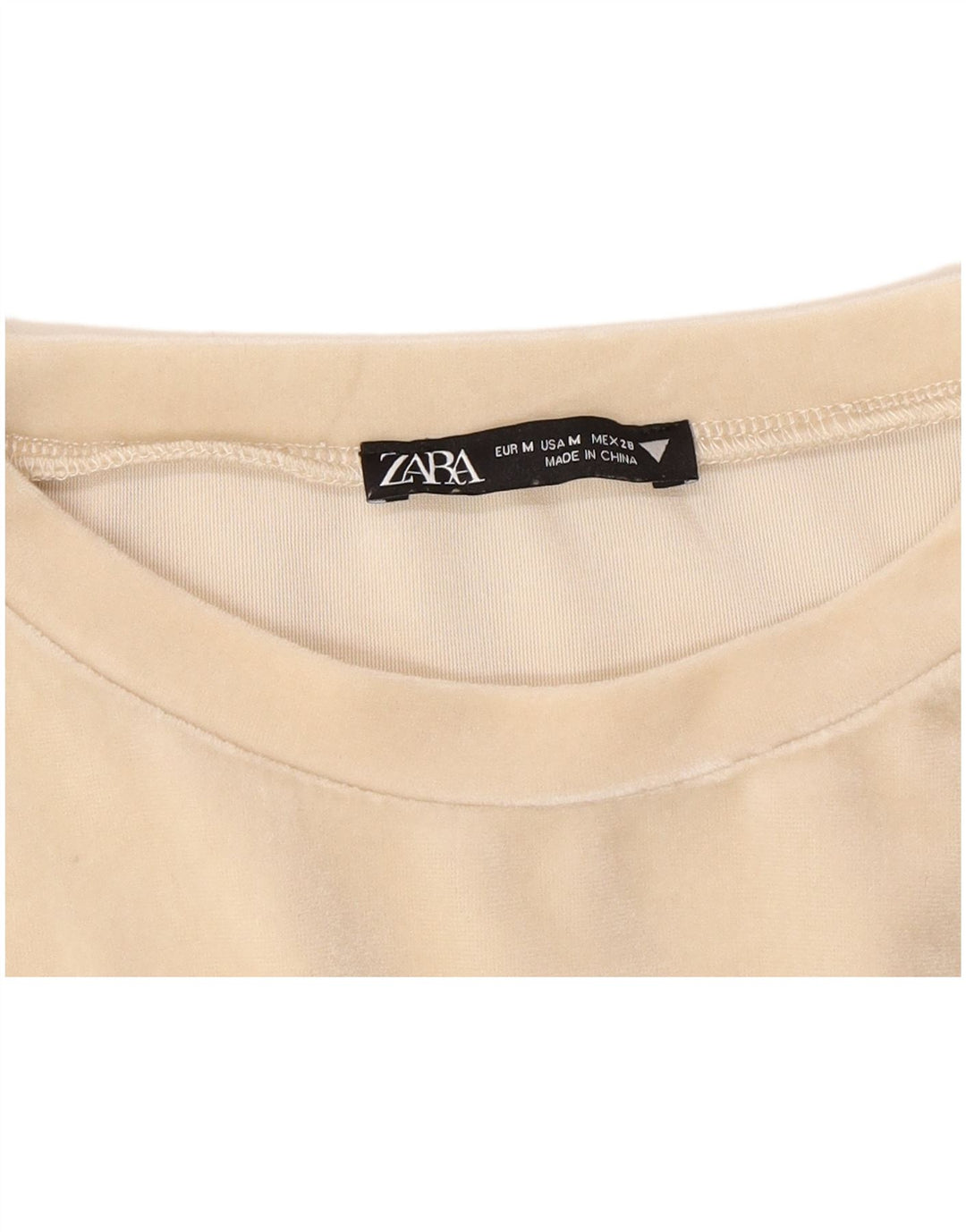 ZARA Womens Crop Sweatshirt Jumper UK 14 Medium Beige