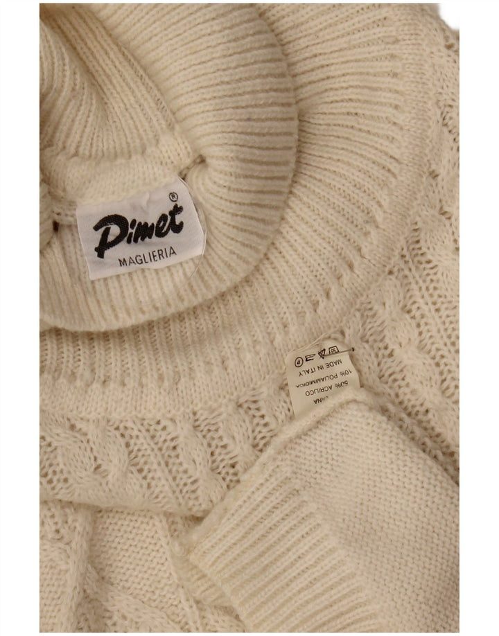 Pimet Herren-Pullover mit Rollkragen, XL, weiße Wolle