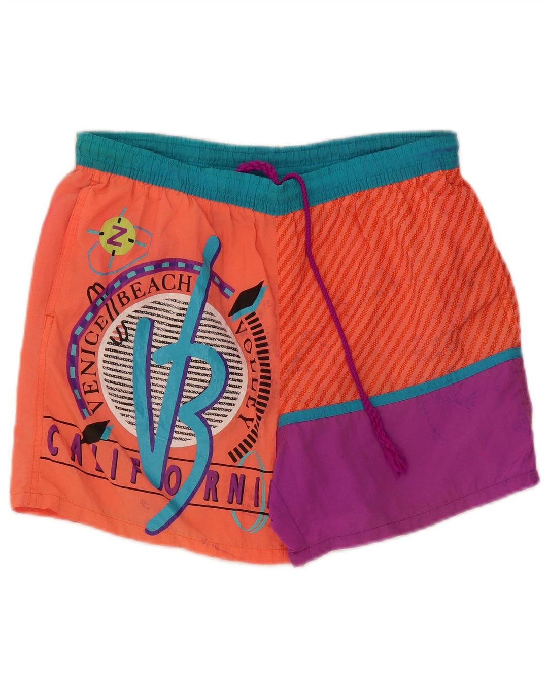 LOTTO Mens Graphic Swimming Shorts Medium  Orange Colourblock Polyester