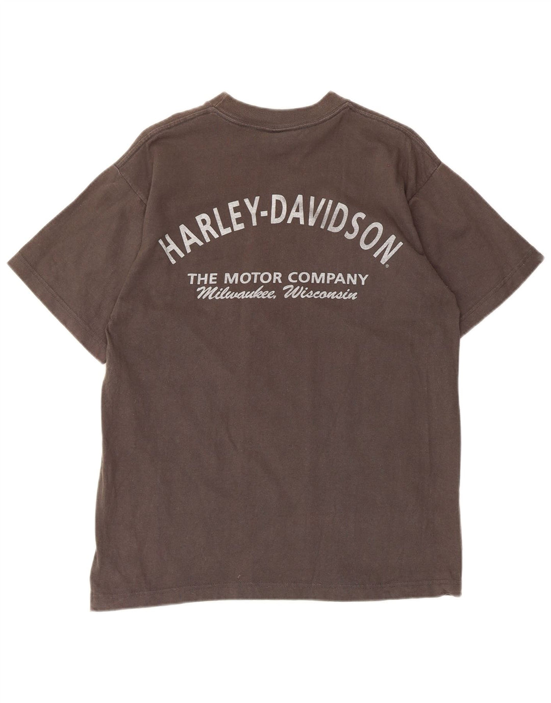 Harley Davidson Mens Graphic T-Shirt Top Medium Grey Cotton