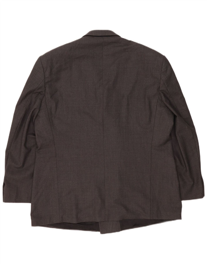 Marks & Spencer Mens Double Breasted Blazer Jacket UK 46 XL Grey New Wool