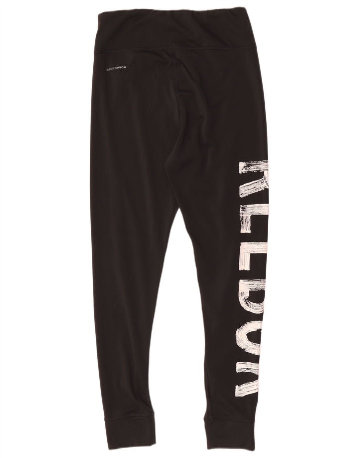 Reebok Leggings Graphic Femme UK 8/10 Petit Noir Polyester