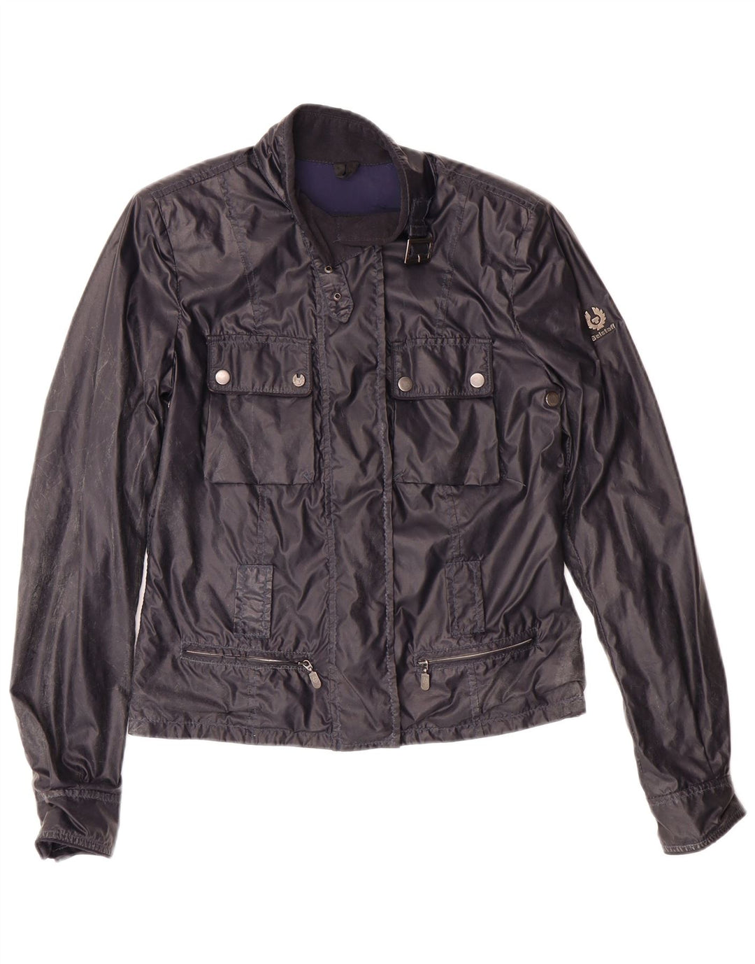 BELSTAFF Womens Crop Utility Jacket IT 38 XS Navy Blue Nylon