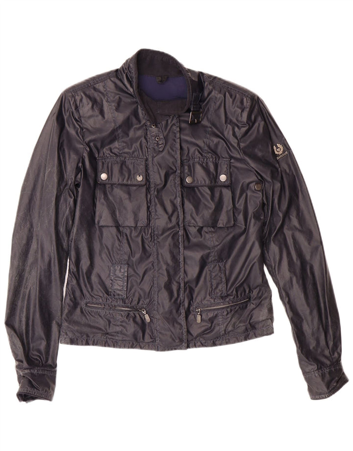 BELSTAFF Womens Crop Utility Jacket IT 38 XS Navy Blue Nylon