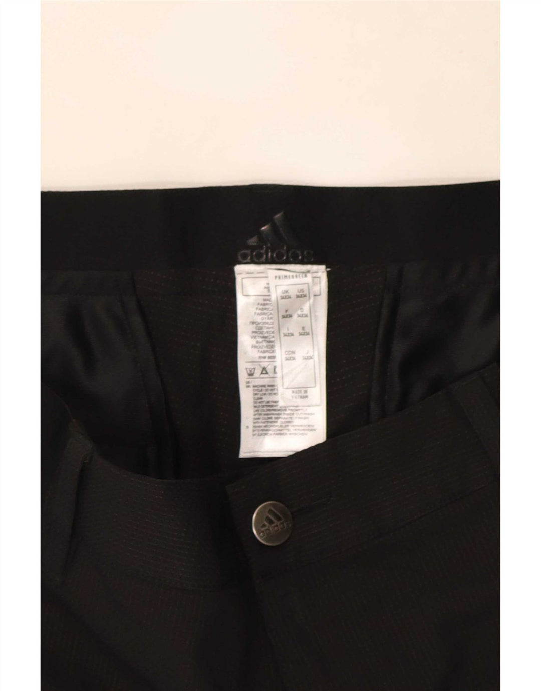 Adidas Mens Slim Chino Trousers W34 L29 Black Polyester