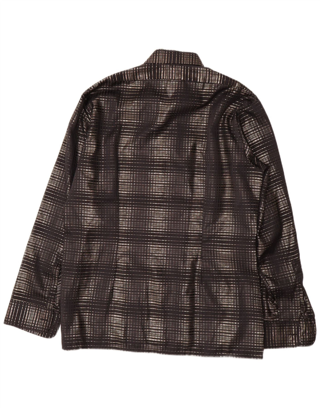 VINTAGE Mens Formal Shirt Medium Black Check
