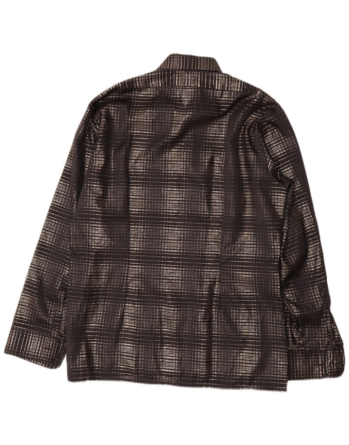 VINTAGE Mens Formal Shirt Medium Black Check