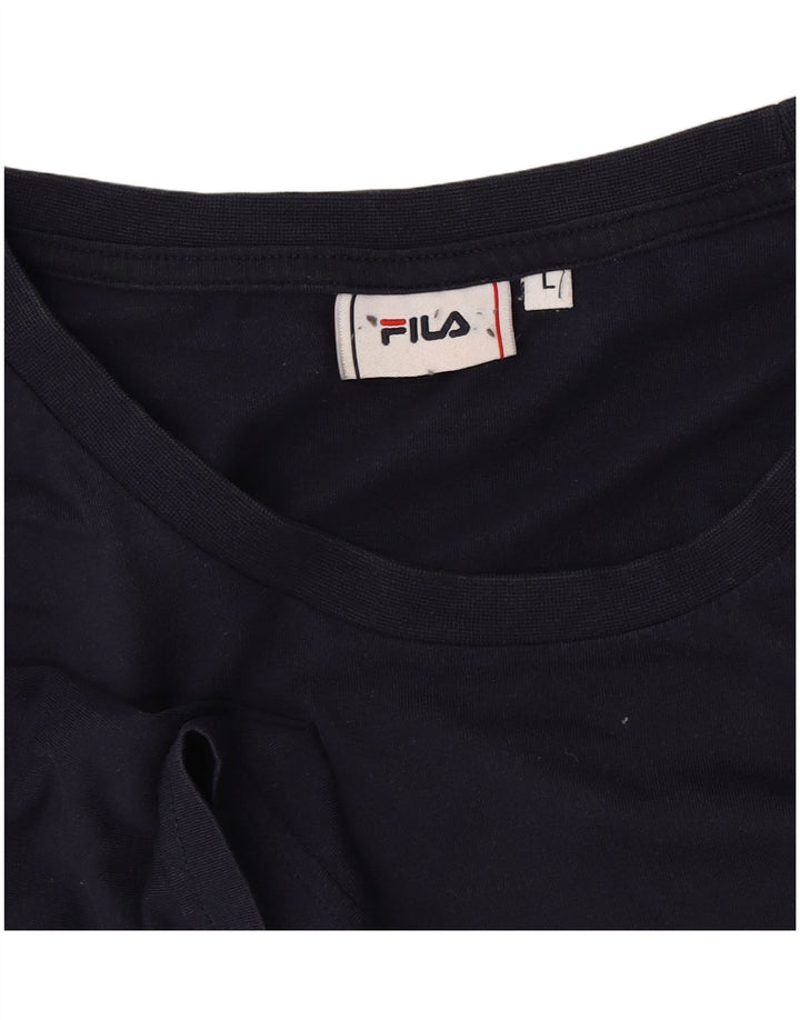 Fila Mens T-Shirt Top Large Navy Blue
