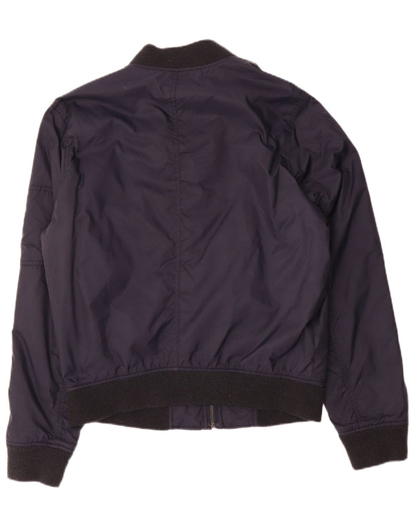 Giubbotto bomber da uomo Hollister UK 38 medio poliestere blu navy