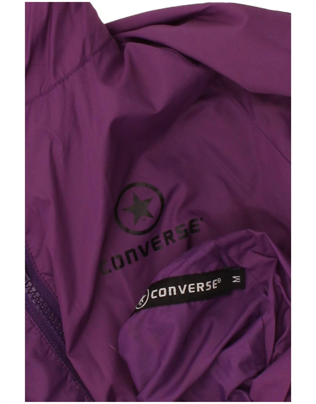 CONVERSE Womens Reversible Jacket UK 14 Medium Black Geometric