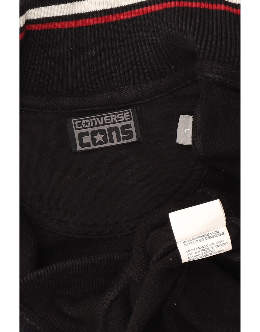 CONVERSE Womens Tracksuit Top Jacket UK 16 Large Black Cotton Vintage Converse and Second-Hand Converse from Messina Hembry 