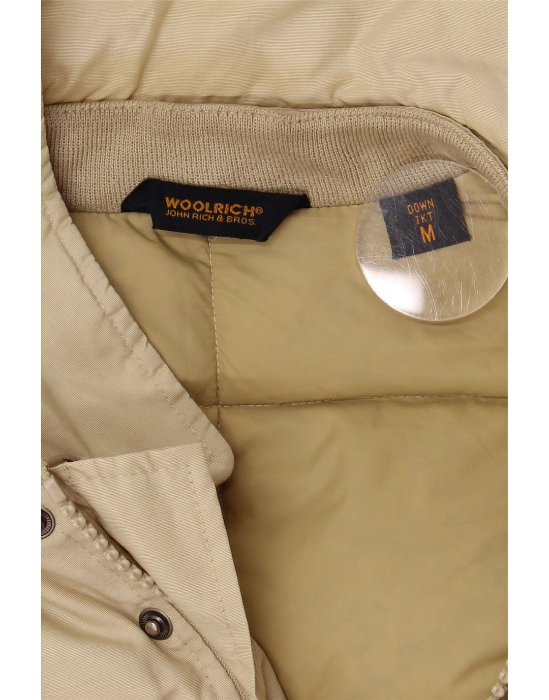 Woolrich Mens Padded Jacket UK 38 Medium Beige Elastomere