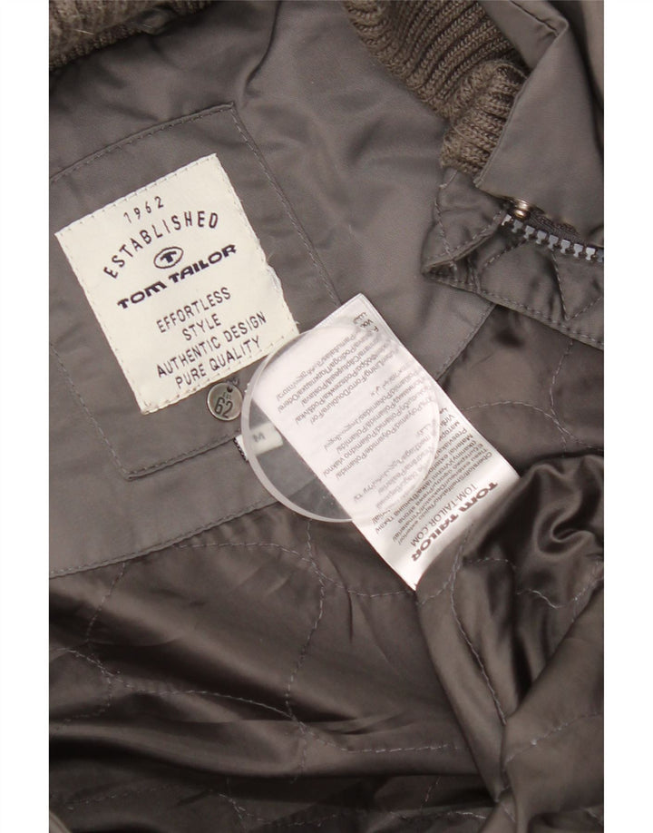 Tom Tailor Womens Hooded Padded Coat UK 14 Medium Grey Polyamide
