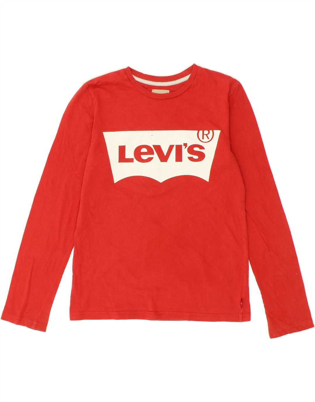 LEVI'S Boys Graphic Top Long Sleeve 13-14 Years Red Cotton Vintage Levi's and Second-Hand Levi's from Messina Hembry 