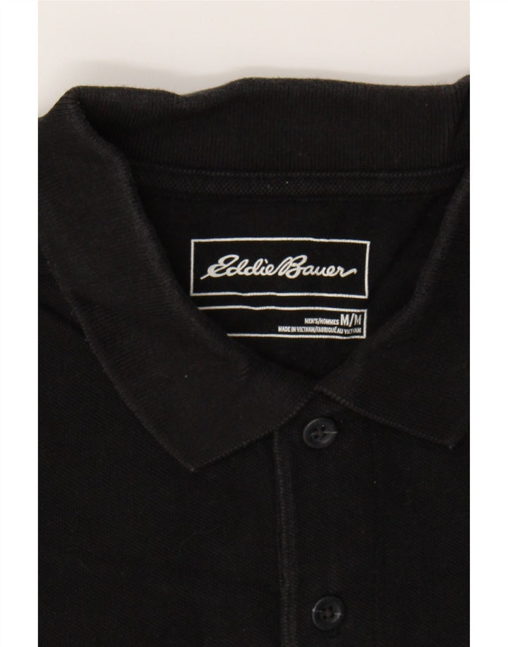 EDDIE BAUER Mens Polo Shirt Medium Black Cotton Vintage Eddie Bauer and Second-Hand Eddie Bauer from Messina Hembry 