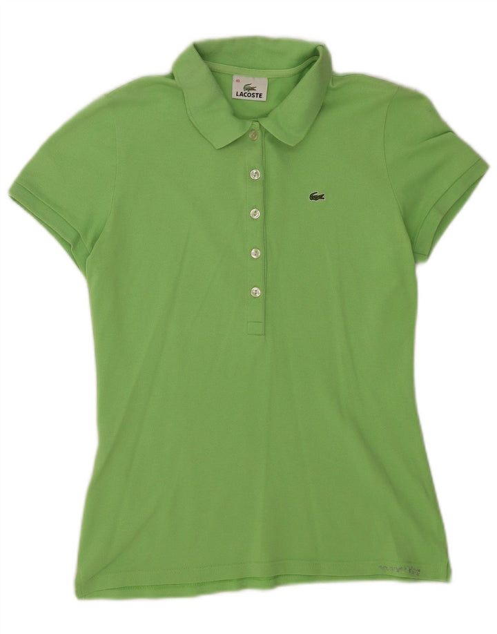 Lacoste Womens Polo Shirt Size 40 Medium Green Cotton