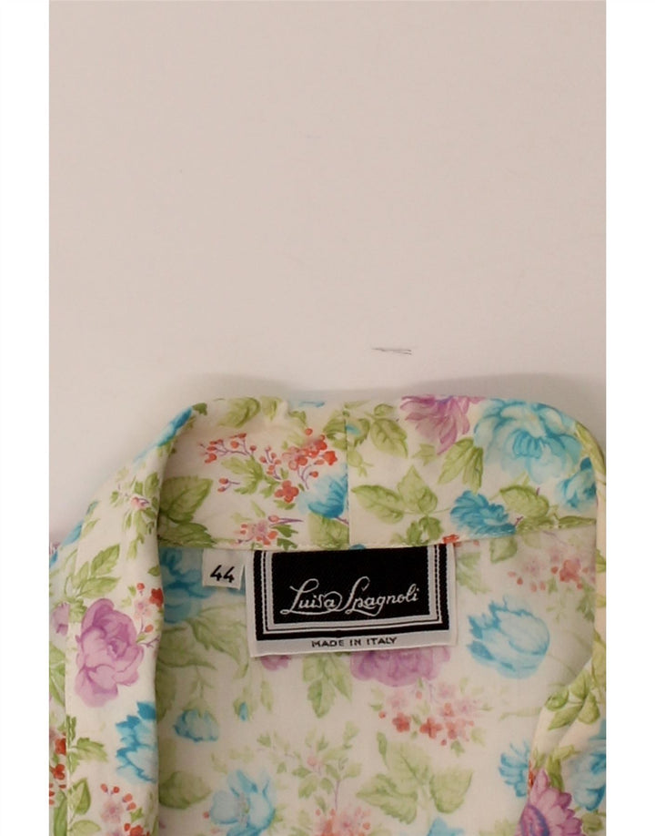 LUISA SPAGNOLI Womens Short Sleeve Shirt IT 44 Medium Multicoloured Floral Vintage Luisa Spagnoli and Second-Hand Luisa Spagnoli from Messina Hembry 