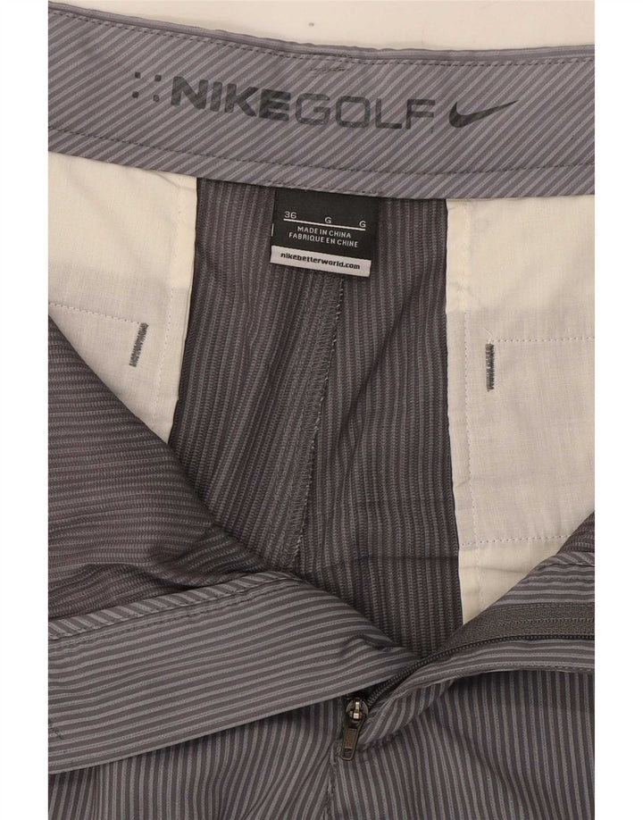Pantaloncini chino da golf da uomo Nike W36 large grigio gessato in poliestere