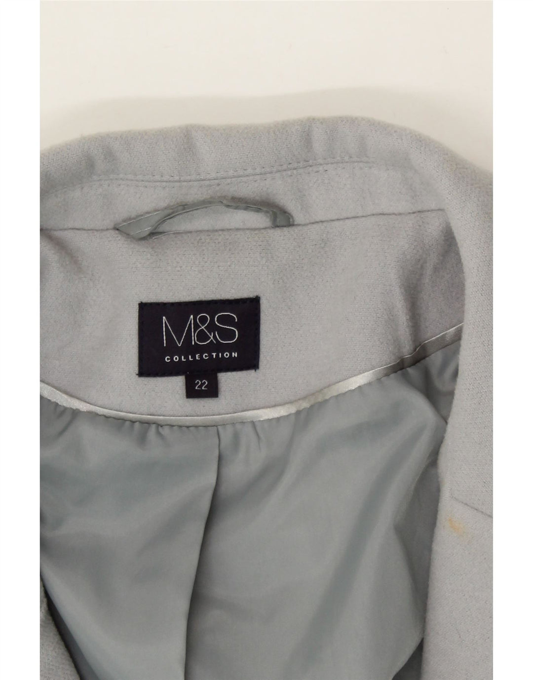 MARKS & SPENCER Womens Overcoat UK 22 3XL Grey Polyester Vintage Marks & Spencer and Second-Hand Marks & Spencer from Messina Hembry 