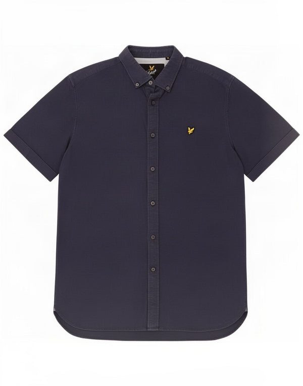 Lyle & Scott Chemise à manches courtes pour homme en coton bleu marine Large
