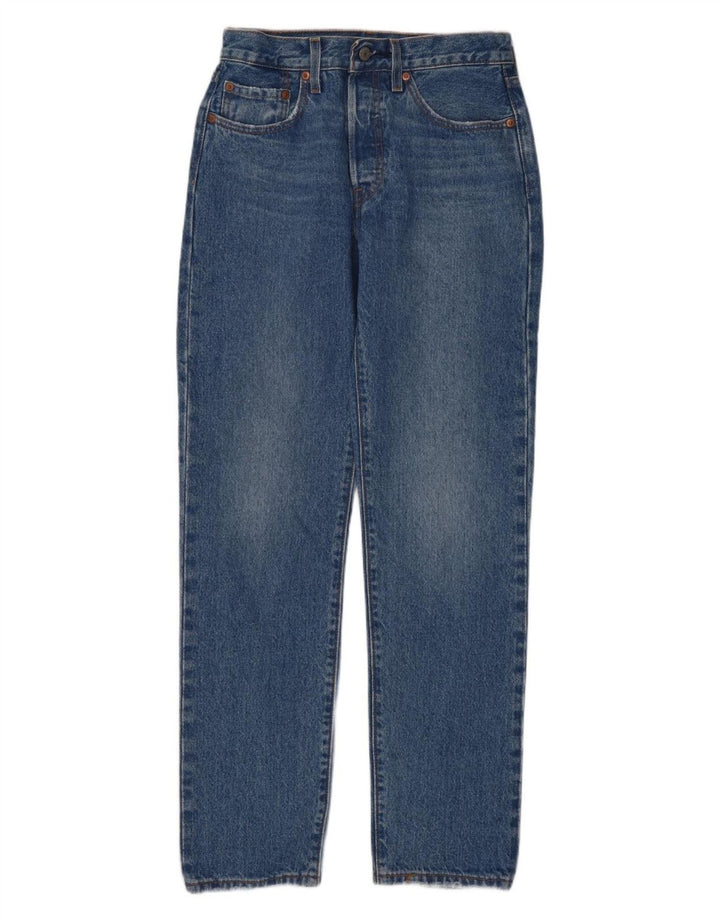 Levi's Womens 501 Straight Jeans W26 L30 Blue Cotton
