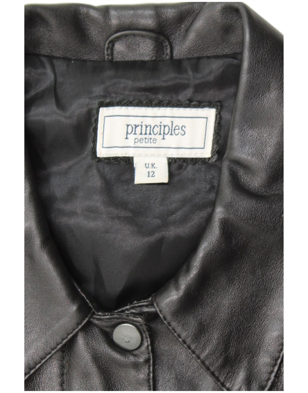 Jachetă de piele Principles pentru femei, UK 12 Medium, neagră