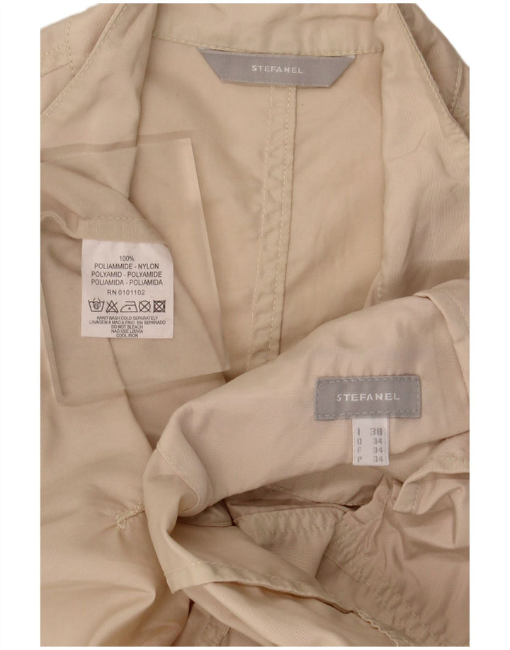 Stefanel Womens Utility Jacket IT 38 XS Beige Polyamid