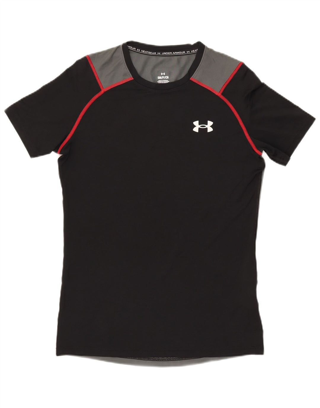 Under Armour Mens T-Shirt Top Small Black Colourblock Polyester