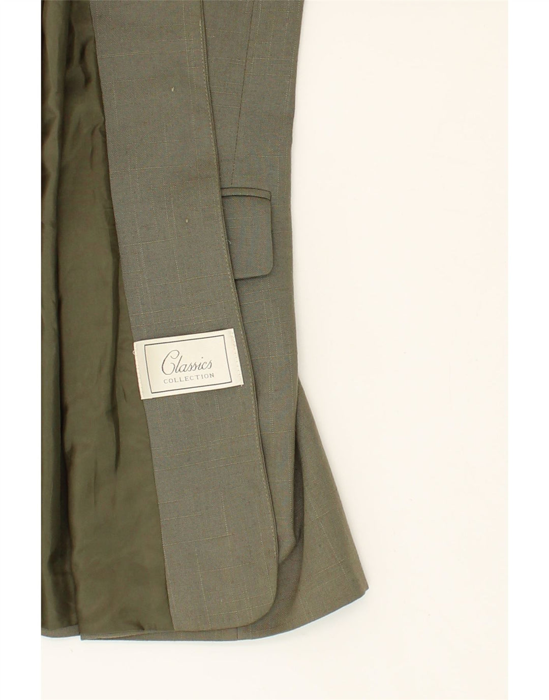 CLASSICS Womens Longline 3 Button Blazer Jacket UK 14 Medium Khaki Vintage Classics and Second-Hand Classics from Messina Hembry 
