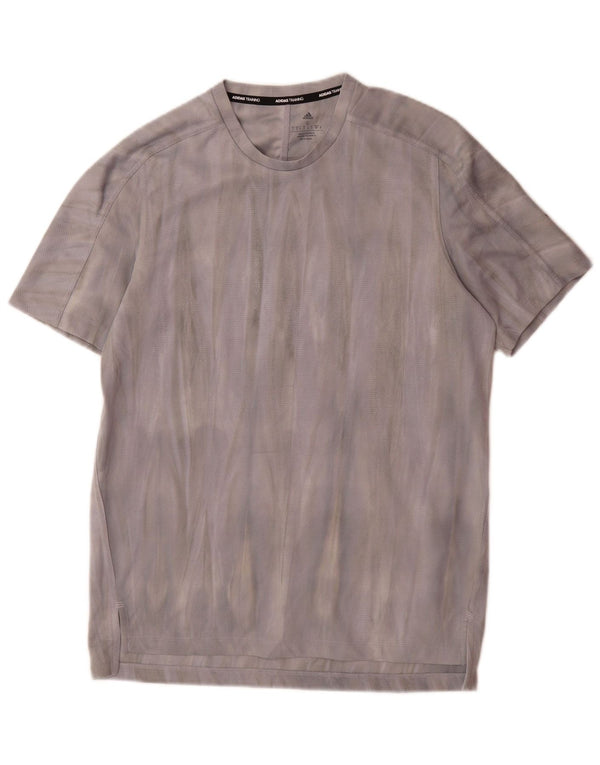 Adidas Mens Aeroready Graphic T-Shirt Top Small Grey Tie Dye Polyester