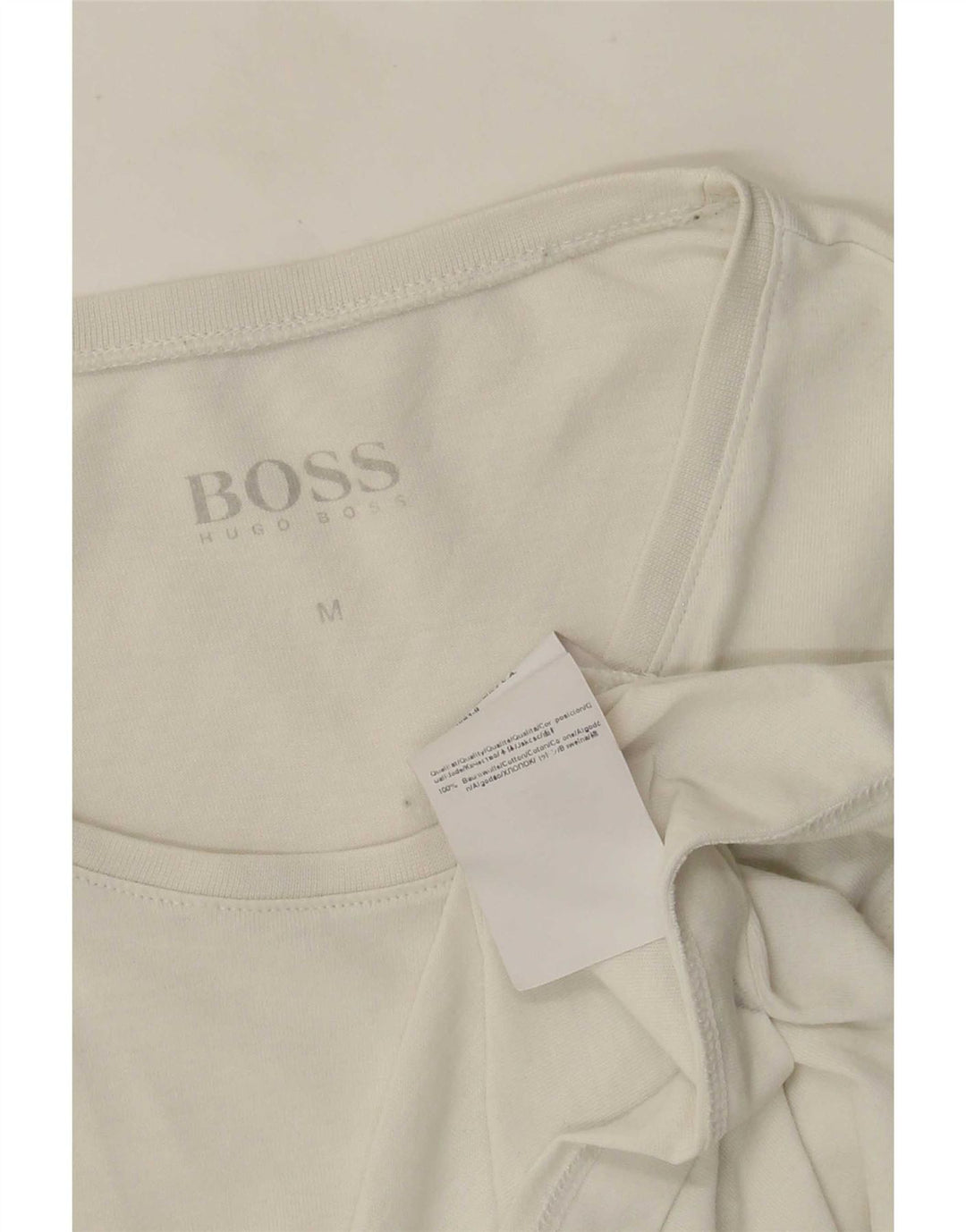 Hugo Boss Mens T-Shirt Top Medium White Cotton