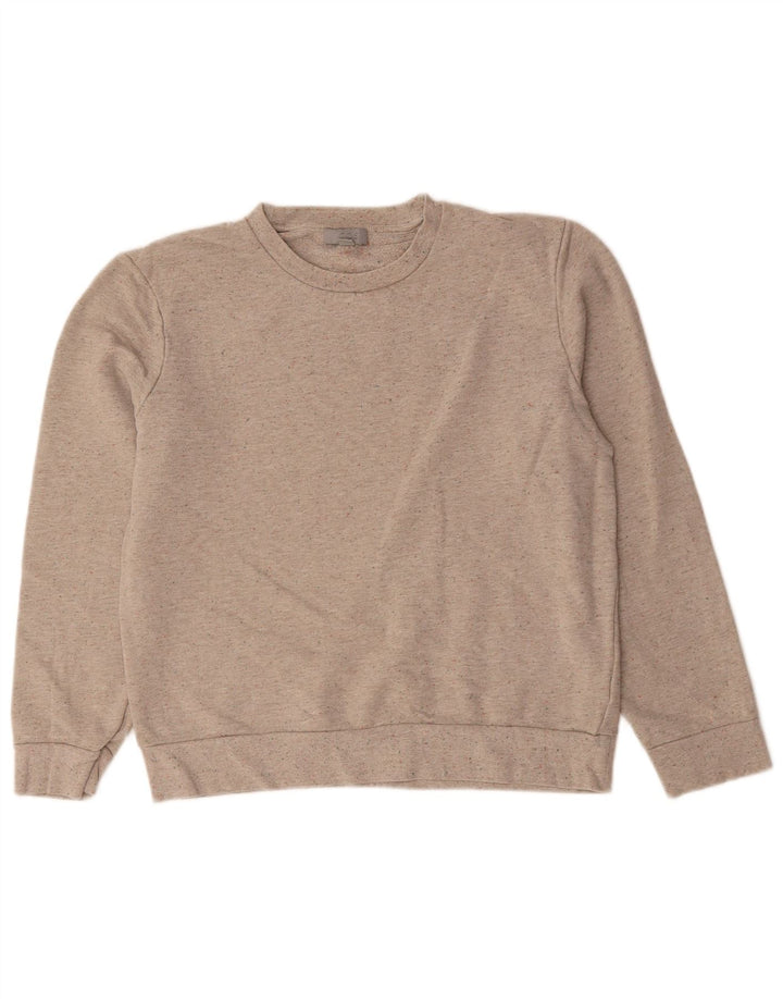 Cos Womens Sweatshirt Jumper UK 14 Medium Beige Flecked Cotton