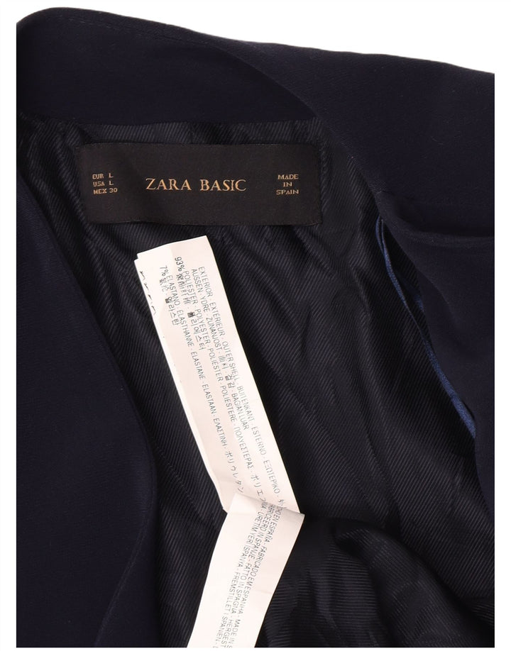 Offene Blazerjacke für Damen von Zara, UK 14, Größe L, Marineblau, Polyester
